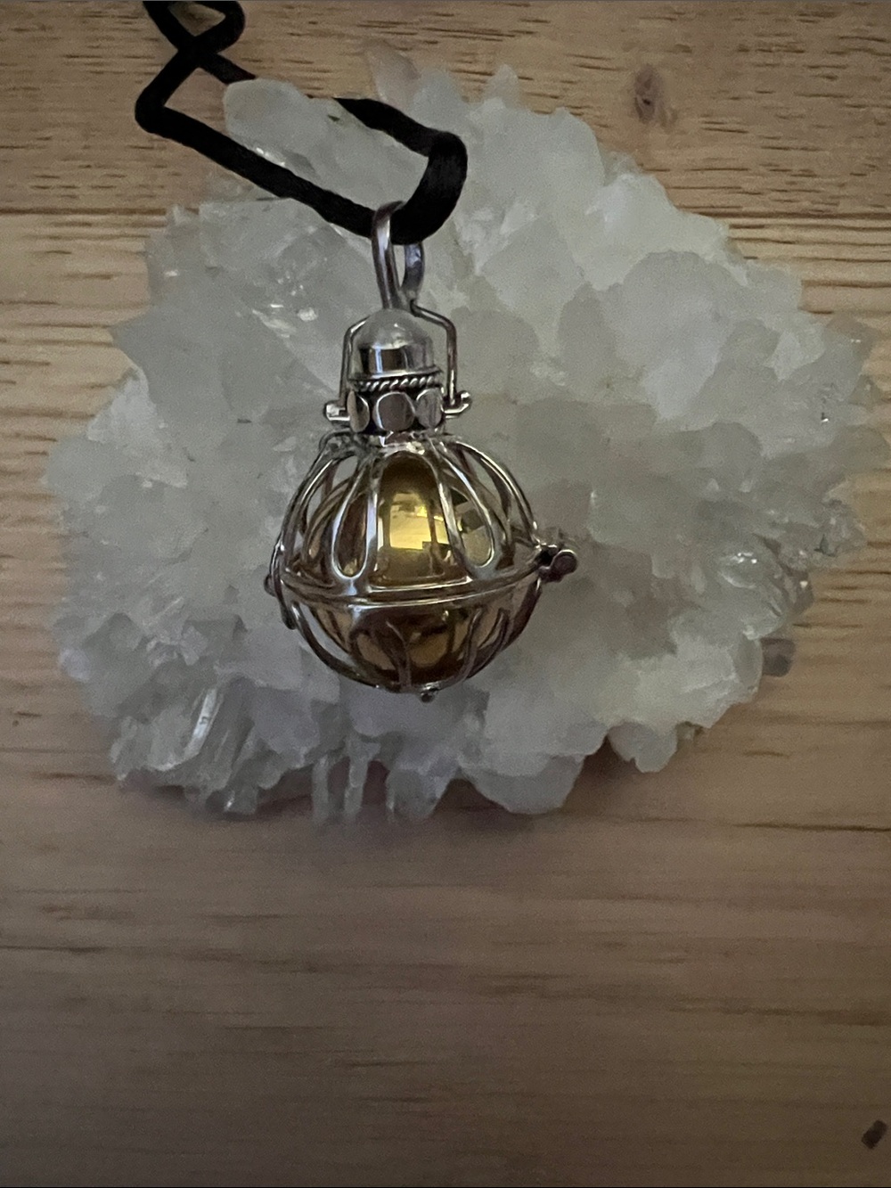 Sterling Silver Harmony Ball  Pendant with Moonstone